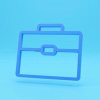 3d render of Portfolio icon isolated on colour background in flat style. Case symbol. Briefcase 3d illustration photo