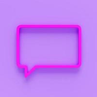 Pink Chat icon isolated on pink background. Speech bubbles symbol. Minimalism concept. 3d illustration 3D render. photo