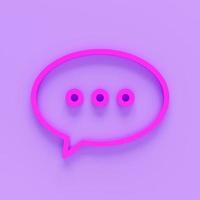Pink Chat icon isolated on pink background. Speech bubbles symbol. Minimalism concept. 3d illustration 3D render. photo