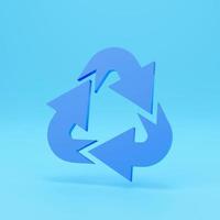 Recycle arrow 3d render.3d Arrows in circle with shadow isolated on colour background. photo