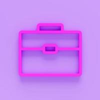 3d render of Portfolio icon isolated on colour background in flat style. Case symbol. Briefcase 3d illustration photo