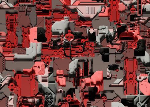 sci-fi abstract background with electronics. 3D Rendering photo