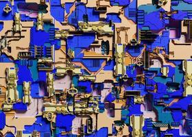 sci-fi abstract background with electronics. 3D Rendering photo