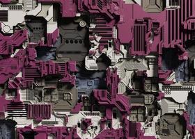 sci-fi abstract background with electronics. 3D Rendering photo