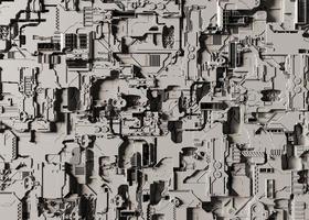 sci-fi abstract background with electronics. 3D Rendering photo