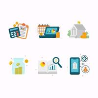 Set of Financial Literacy Education Icons vector