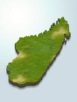 Ilustración de mapa 3d de madagaskar foto