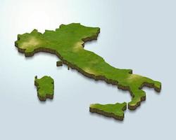 Ilustración de mapa 3D de Italia foto