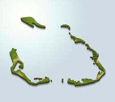 3D map illustration of Cocos Islands photo