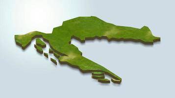 3D map illustration of croatia photo