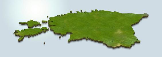 3D map illustration of Estonia photo