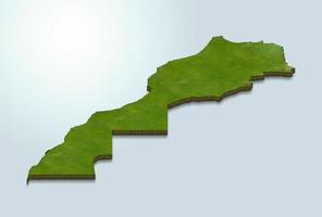 Ilustración de mapa 3d de marruecos foto