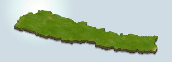 3D map illustration of Nepal photo