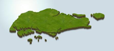 Ilustración de mapa 3D de Singapur foto