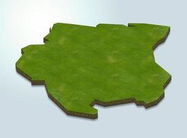 Ilustración de mapa 3D de Surinam foto