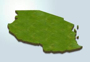 Ilustración de mapa 3d de tanzania foto