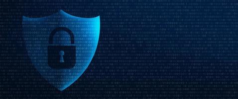 escudo con icono de candado. bloque de ataque cibernético, datos cibernéticos y concepto de privacidad de la información. foto