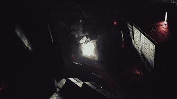 Sci-fi background. mysterious and terrify background has dark and bright spot in different corners. 3D Render.