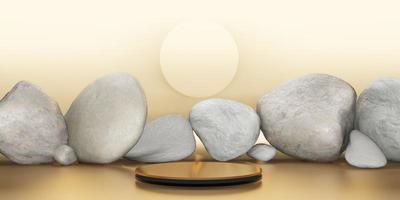 Template stone podium background pallet product stand for placing text and products photo