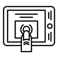 Fingerprint Scanner Line Icon vector