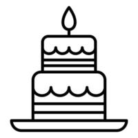Two Layered Cake Line Icon vector