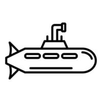 icono de línea de submarino del ejército vector