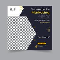 Digital marketing social media post business webinar for social media post, business banner template geometric shape design for attractive abstract elements post background space for text vector