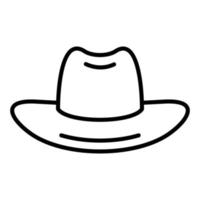 icono de línea de sombrero de vaquero vector