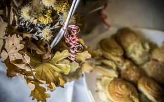 disposición tradicional ortodoxa de la mesa de nochebuena foto