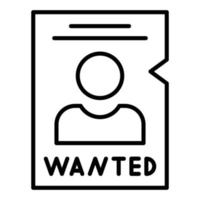 Wanted Line Icon vector