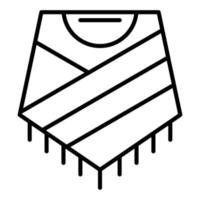 icono de línea de poncho vector