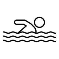 icono de línea de natación vector