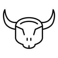 Bull Skull Line Icon vector