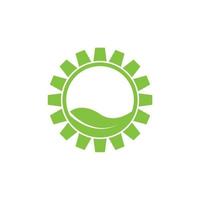 Gear Leaf, plant gear vector logo design. Green leaf with gear icon.