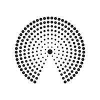 Halftone circle frame vector design