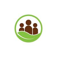 plantilla de logotipo de vector de comunidad verde. icono de la familia verde.