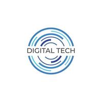 Digital Tech Logo Design Template. Abstract Vector Technology Icon. Circle Tech, High Tech Icon