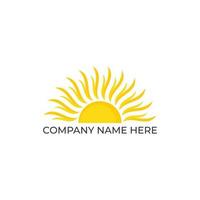 Orange sun logo for your company. Vector Sun Icon.