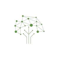 Digital technology tree icon. Vector tech tree logo. Stock illustration.eps