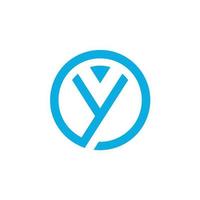 Blue Letter Y Logo With Circle Shape vector