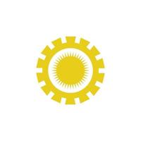 logo de engranaje con sol vector