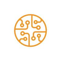 Circuit board, technology vector icon. Web site design, logo, app. Globe, World Technology Logo, Icon.