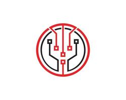 Circuit board, technology vector icon. Web site design, logo, app. Globe, World Technology Logo, Icon.