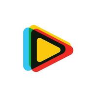 colorful play media logo design template. triangle play icon symbol design. vector