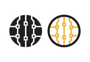 Circuit board, technology vector icon. Web site design, logo, app. Globe, World Technology Logo, Icon.