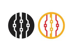 Circuit board, technology vector icon. Web site design, logo, app. Globe, World Technology Logo, Icon.