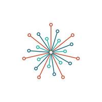 Vector graphic geometric tech symbol in blue