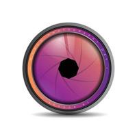 Camera Shutter with orange and purple design vector