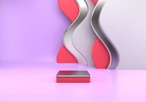 Podium use for product presentation. Abstract wave background. 3d rendering - illustration. photo