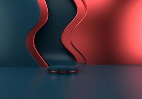 Podium use for product presentation. Abstract wave background. 3d rendering - illustration. photo